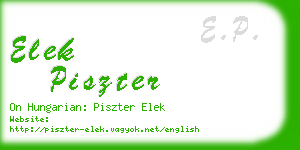 elek piszter business card